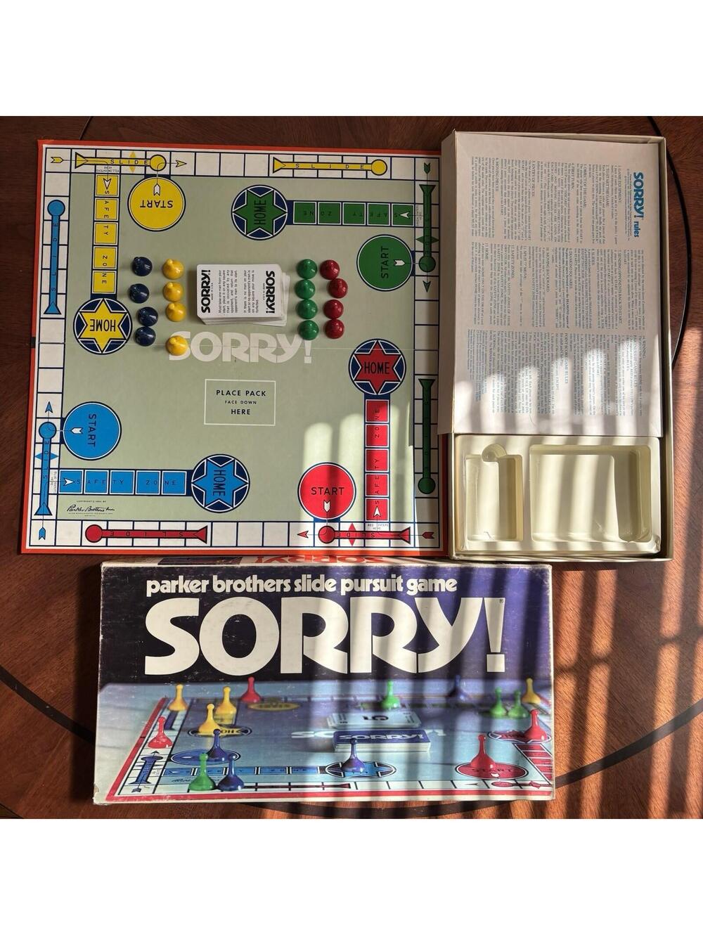 Vintage 1972 Parker Brothers No. 390 SORRY! Classic Family Board Game COMPLETE